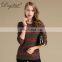 Classic Stripes Style Women's 100% Cashmere Sweater Long Casual Knitted O-Neck Autumn Solid Pattern OEM Service