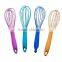 Supply in stock 12'' silicone rubber egg beater whisk with PP handle anti-slip good use