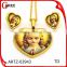 316l stainless steel jewelry pendant necklace heart shape Blessed Virgin Mary gold jewelry 18k