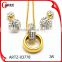 High Quality Jewelry Saudi Gold Jewelry Necklace Double Hoop Crystal Jewelry Set