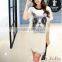 2016 Summer Fashion Ladies Printed Chiffon False two-piece Sexy short sleeves T-shirt 142