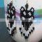 Black Stone Fashion Jewellery Boho Hippie Loop Earrings Beads Earring