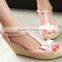 2015 fancy ladies sandal shoes ladies party shoes high heel with decoration wedge shoes super high heel 