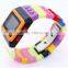 Colorful silicone case and strap digital watch for girls