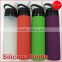 Collapsible Silicone Sport Water Bottle BPA-Free Foldable Double Leak Proof Sports Bottle for Hiking Camping Cycling Yoga Gym