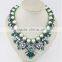 Shining Elegant Exquisite American and European Popular Crystal and Pearl and Resin Alloy Charm Statement Necklace in Stock