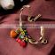 Hot Sale Youth Fashion Crystal and Resin strawberry pendant bangle, bracelet jewelry,fruit bracelet