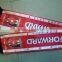 Custom Design Promotional Printed Silk Like Material Soccer Fans Scarf