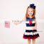 2016 hot sale stripes sleeveless 4th of July summer wear baby girls boutique outfits