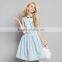 2015 teenager girls new design sleeveless striped slim dress