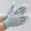 White resistant polyster PU Coated Working safety Gloves