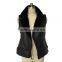 Ladies PU faux fur vest black wholesale models