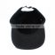 Black canvas leather patch strapback hat wholesale 5 panel cap