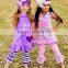 2015 Newest Spring Summer girls boutique clothing outfits holiday party wear girls chevron pant set