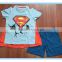 jiangxi newest design summer cheap wholesale superman children pajamas