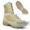 Tactical boots made of cowhide full grain leather and Cordura with injection molding or cemented technology.