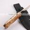 OEM fixed blade knife with D2 blade and white shadow wood handle