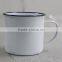 Wholesale Cheap White Custom logo enamel cup/mug with customized decal