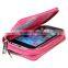 Double Zipper Leather Pouch With Mobile Phone Holder
