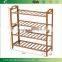 4-Tier Bamboo Wooden Shoe Rack,Bamboo Folding Shoe Rack, Entryway Shoe Shelf Storage Organizer