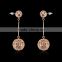 Unique design hollow design ball shape pendant earring rose gold plated jewelry dangling women's jewelry