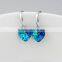 Fashion 925 Sterling Silver Blue Love Earrings ,the Heart of Austrian Crystal Earrings !