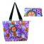 PP handles floral print polyester foldable beach bag wholesale