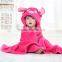 Cute Pink stitch Flannel Baby Hoodie Blanket