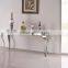 F346 2015 Hot Sale Glass Top Modern Stainless Steel Console Table