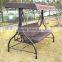 Patio Swing Hammock Chair with Cushion (Brown 3 Seat Bed swing)