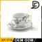 Gold flower edge classical shape luxury style porcelain coffee cup and saucer set