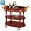 Custom Luxury Wooden Liquor Service Wine Trolley