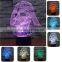 7 Color Change 3D illusion led lamp Touch Switch Table Lamp LED Night Light for decoration