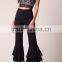 Hot Selling Women Banded Waist Flared Trousers Ruffle Accents Pants