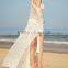 latest fashion long sleeve beach Kimono Crochet Trim Embroidered Sheer Maxi Kimono