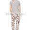 cartoon short sleeves printed adult animal pajamas