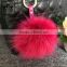 Phone Decoration Accessories Artificial Wool Fur Pom Fluffy Ball Keychain Manufacturers In China