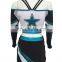 Good elasticity sublimation girls sexy long sleeve cheerleading uniforms