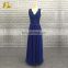 New Sample Lace Chiffon Long Blue A Line Bridesmaid Dress 2017