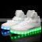 Wholesale New design Casual shoes men Pu leather light shoes Street dance luminous high top LED shoes sneakers for men women