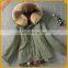 Real Raccoon Fur Collar Winter Fur Coat Short Section Parka