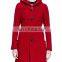 Classic women Hooded Toggle-Front Woolen Fitted Coat NT234