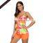 Hot Selling Orange Green 2pcs Tankini Woman Swimwear 2017