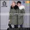 Fashionable design khaki hooded parka jacket womens