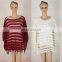 spring fashion gold thread fabric knitted mexicano poncho woman pullover new design girl sweater