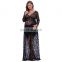 Kate Kasin Maternity SexyDeep V-Neck Long Sleeve See-Through Black Lace Maxi Long Maternity Dress KK001082-1