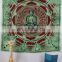 Indian Psychedelic Buddah Mandala Decor Cotton Handmade Hippy Queen Wall Hanging, Tapestry, Decorative Bedspread Throw