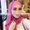 2017 beautiful solid color muslim scarfs long chiffon hijab scarf dubai fashion large shawl