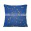 2019 fashion blue gold pattern  linen throw pillow covers for home decor 18x18