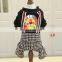Pet Clothing Suspender brushed Houndstooth Plaid Trousers Set lion Printing For Pets